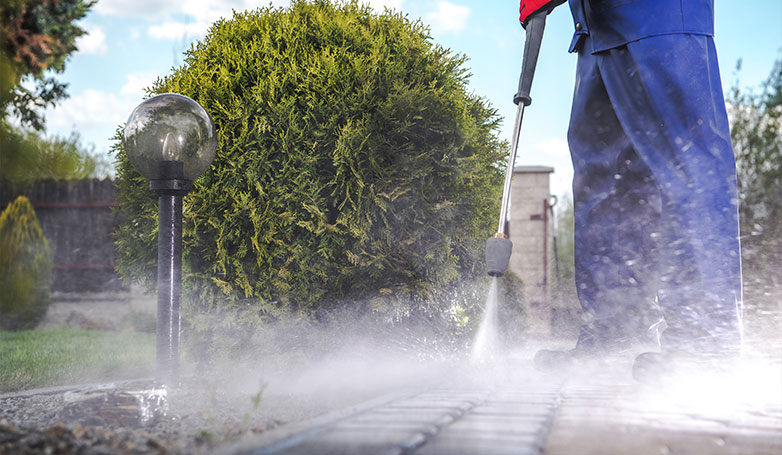How to clean pavers: start with pressure washing
