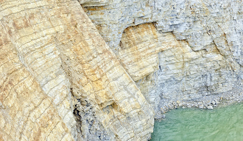 A view of a limestone quarry