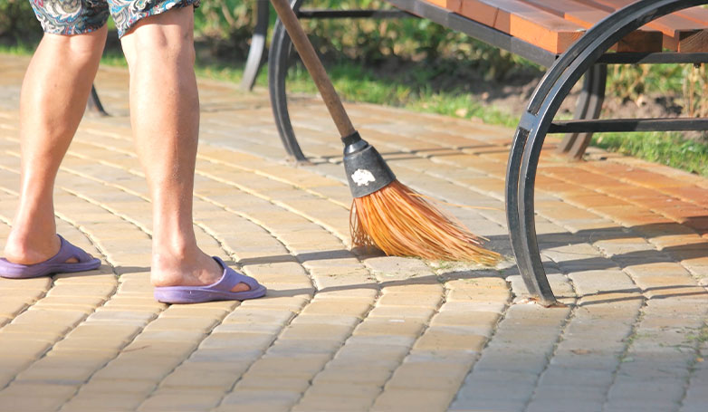 Don't forget to sweep frequently your pavers