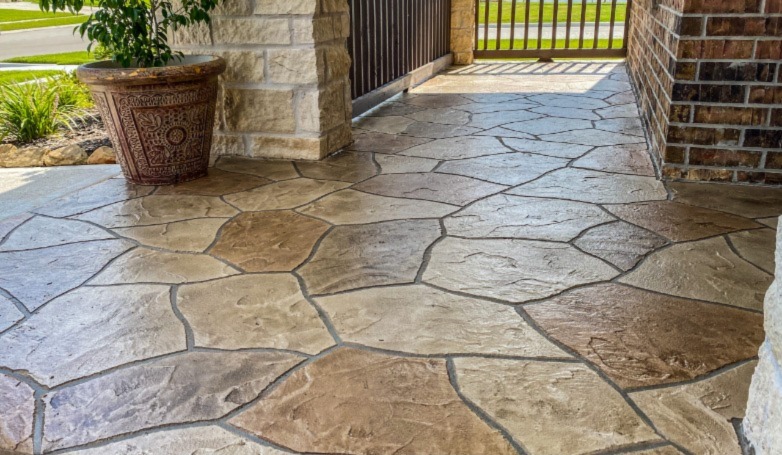 Stamped concrete patio cleaning ideas.