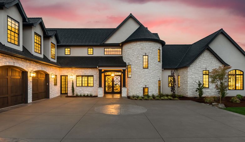 A beautiful and peace home with clean concrete driveway.