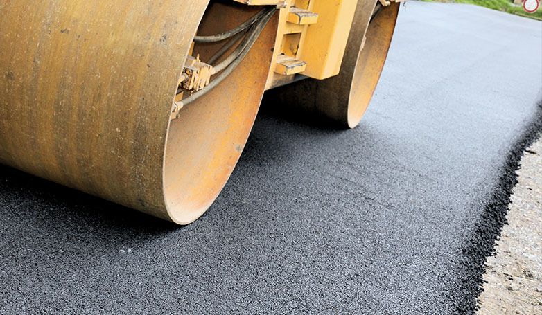 The driveway with milled asphalt
