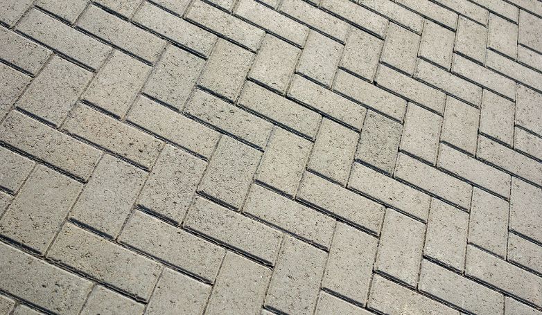 Some permeable pavers installed on driveway