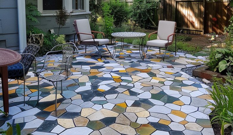 Painted pavers for a pop of color example