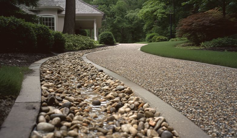In the comparison between gravel vs asphalt driveways, the homeowner decided to use gravel due to its drainage capabilities