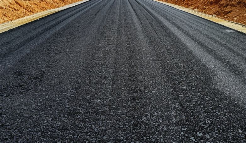A shiny surface was created on the asphalt road