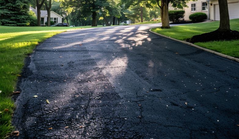 Example of an asphalt driveway that needs to be resurfaced